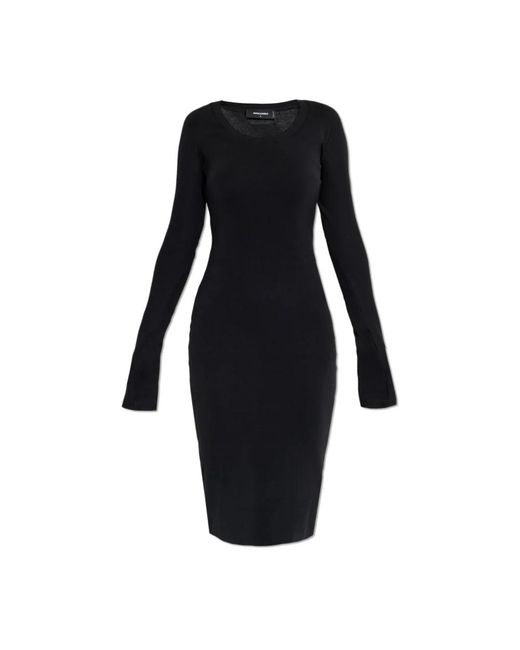 DSquared² Black Kleid Mit Langen Ärmeln