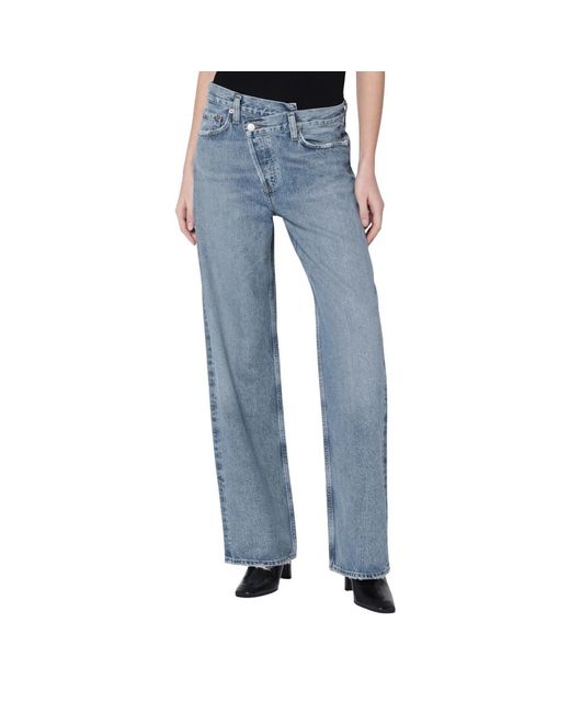 Agolde Blue Straight Jeans