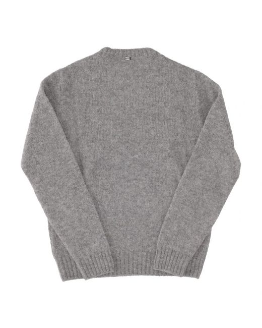 Herno Gray Round-Neck Knitwear for men