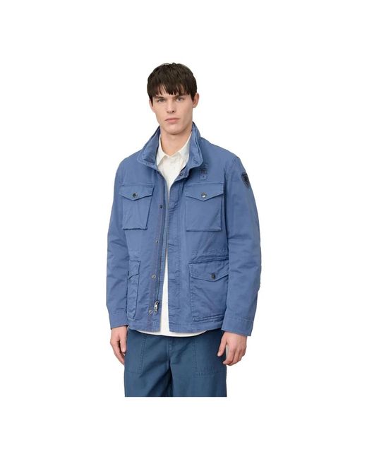 Blauer Geverfde Multi-Pocket Jas in het Blue voor heren