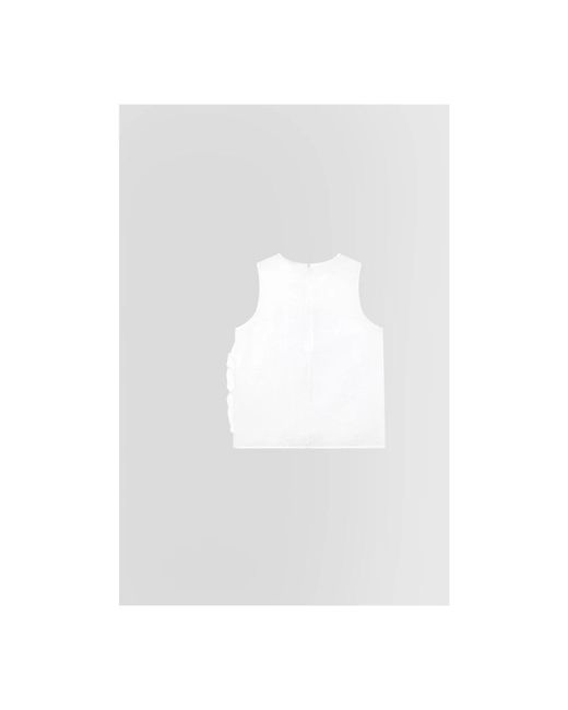 Alpha Studio White Sleeveless Tops