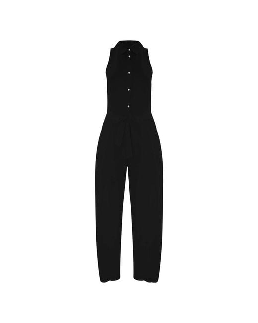 Kocca Jumpsuits & Playsuits ,Zwart ,Elegant Vest Shirt Stijl Jumpsuit in het Black