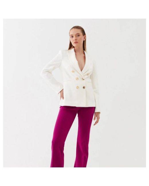Pinko Jassen ,Wit ,Double-Breasted Blazer in het White