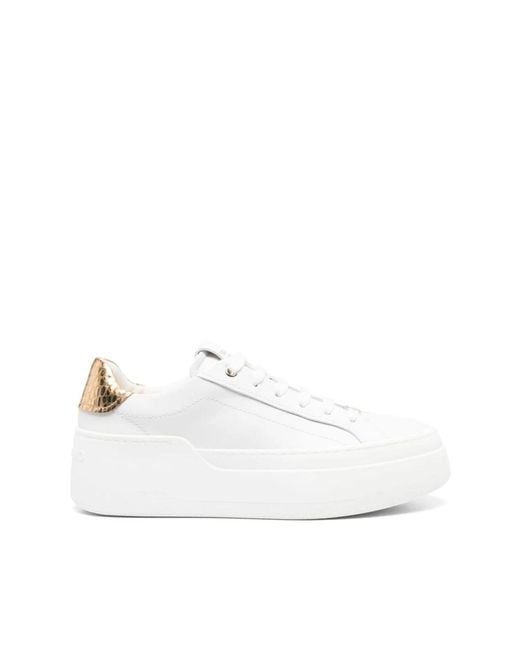 Ferragamo White Platform Leather Sneakers