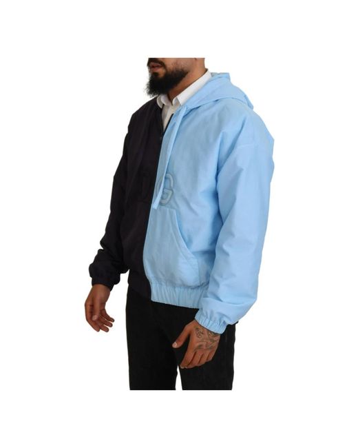 Dolce & Gabbana Blue Zip-Throughs for men