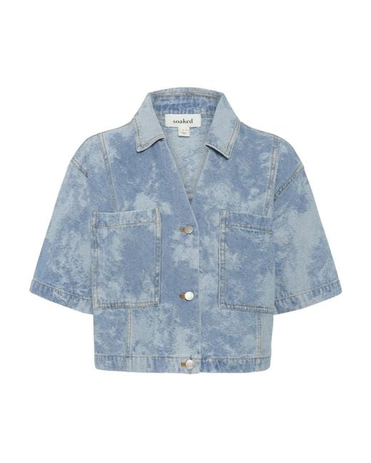 Soaked In Luxury Denim Shirts in het Blue