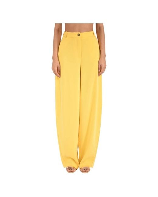 Elisabetta Franchi Yellow Wide Trousers