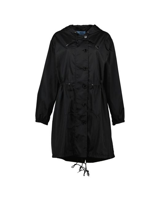 Prada Re-Nylon Regenjas in het Black