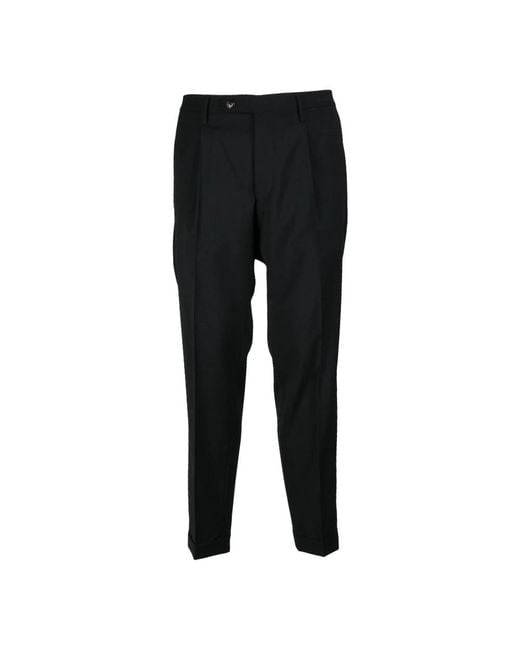 Michael Coal Black Slim-Fit Trousers for men