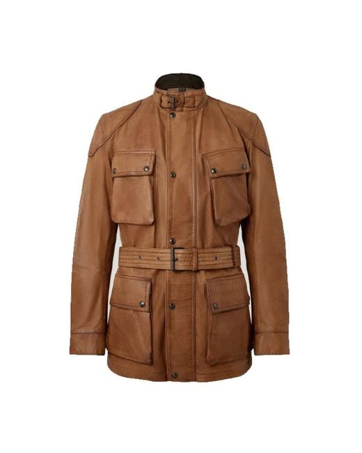 Belstaff Brown Leather Jackets for men