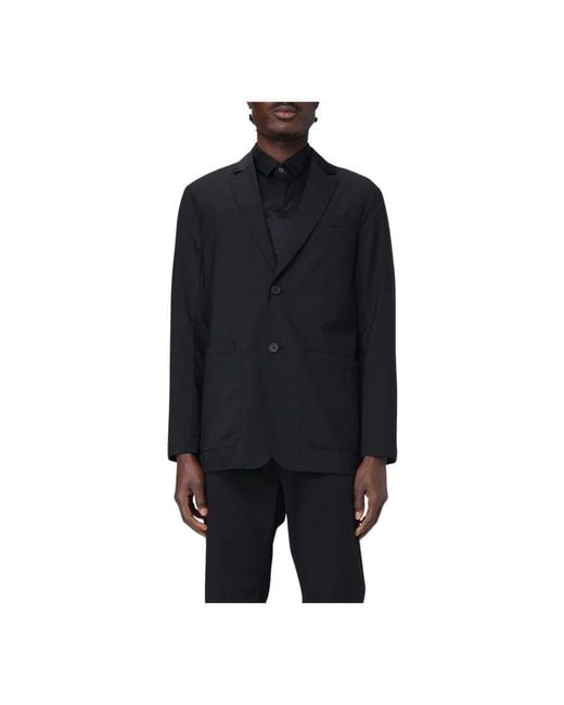 Emporio Armani Klassischer Schwarzer Blazer Mit Revers in Black für Herren