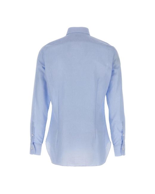 Barba Napoli Blue Formal Shirts for men