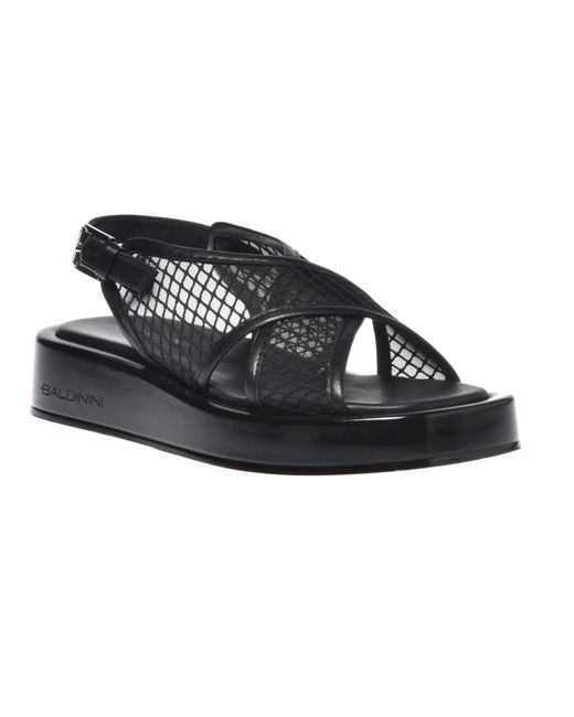 Baldinini Black Flat Sandals