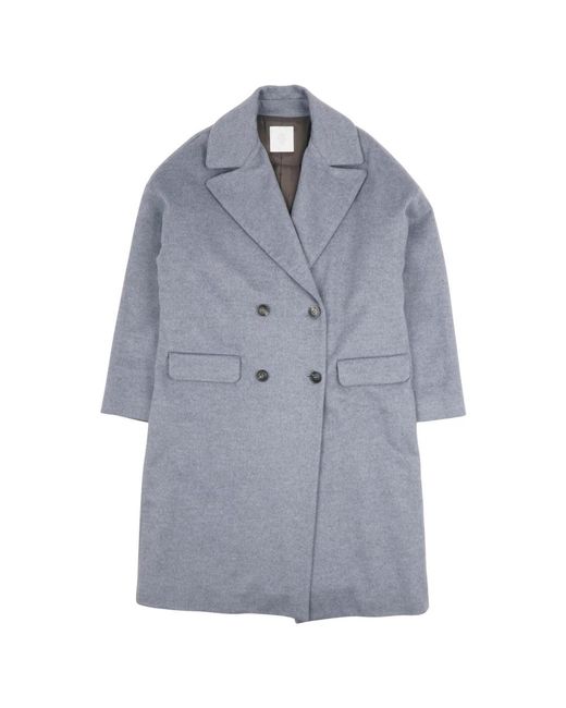 Eleventy Double-Breasted Coat in het Blue