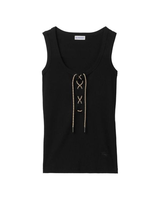Burberry Black Sleeveless Tops