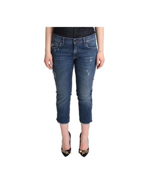 Dolce & Gabbana Blue Cropped Jeans