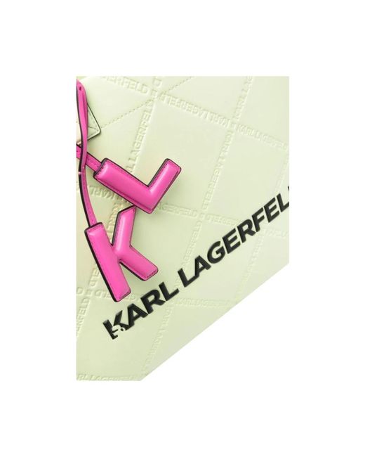 Karl Lagerfeld Green Geprägte tote tasche