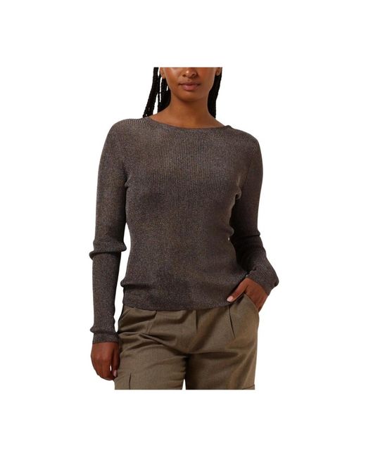 Gestuz Overhemden ,Grijs ,Diepe Rug Blouse Stijlvolle Top in het Brown