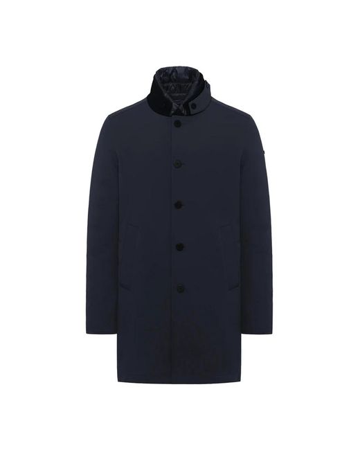 DUNO Blue Single-Breasted Coats for men