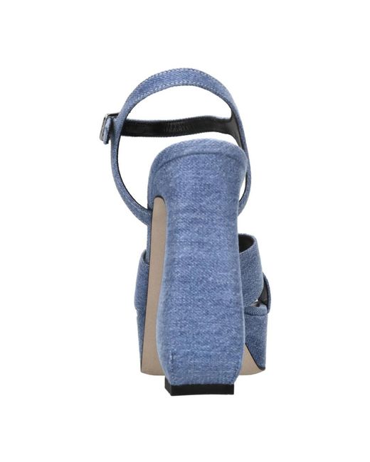 Sergio Rossi Blue High Heel Sandals