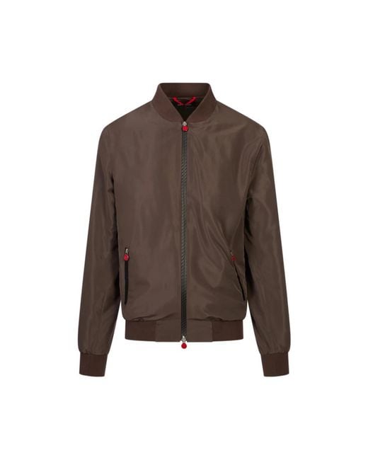 Kiton Brown Bomber Jackets for men