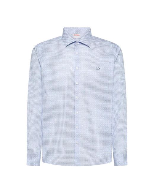 Sun 68 Blue Casual Shirts for men