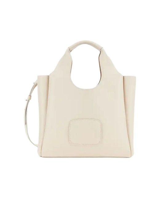 Hogan Natural Strukturierte leder-einkaufstasche mit h