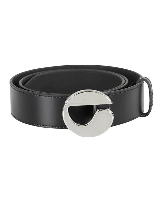 Coperni Black Schwarzer Ledergürtel Mit Silberner Schnalle