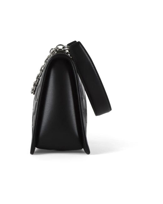 Karl Lagerfeld Black Geprägte schultertasche mit abnehmbarem griff