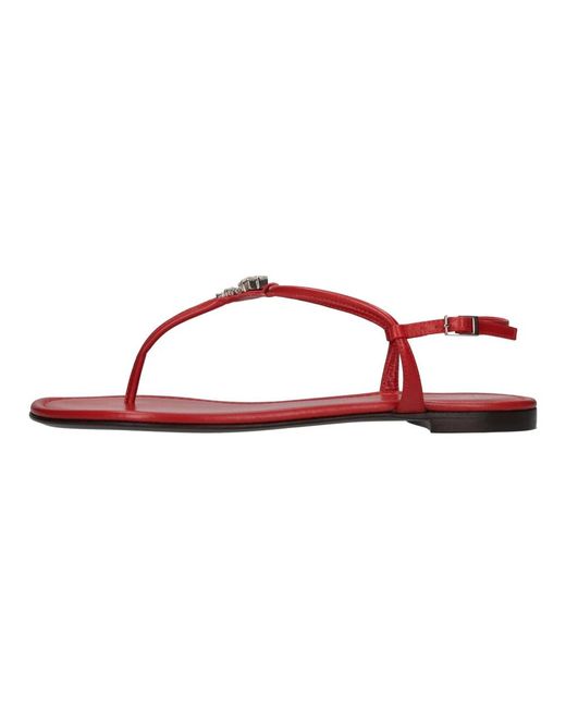 Giuseppe Zanotti Red Flat Sandals