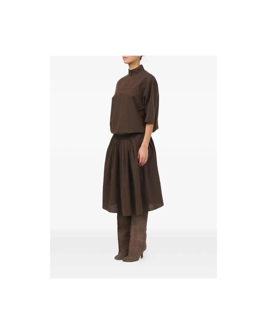 MM6 by Maison Margiela Brown Midi Dresses