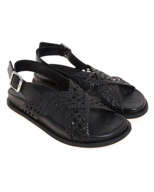 Guglielmo Rotta Black Flat Sandals