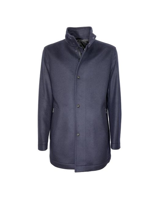 Boss Blue Single-Breasted Coats for men