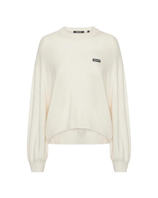 ROTATE BIRGER CHRISTENSEN White Round-Neck Knitwear