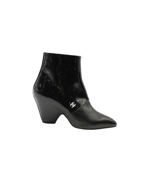 Chanel Black Heeled Boots