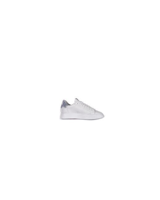 Philippe Model Schoenen ,Wit ,Leer Eenvoudige Veterschoenen Voor Temple in het White