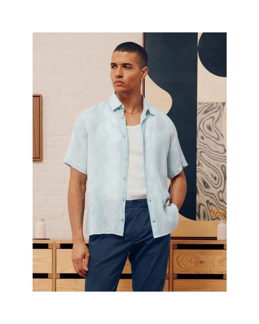 Frescobol Carioca Blue Short Sleeve Shirts for men