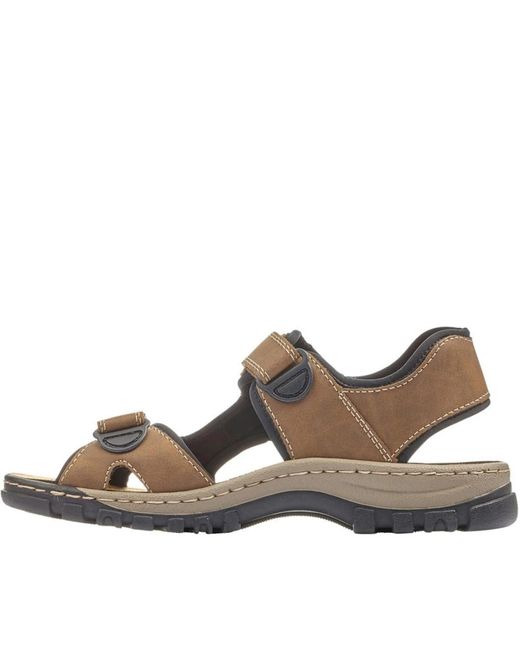 Rieker Braune casual offene flache sandalen in Brown für Herren