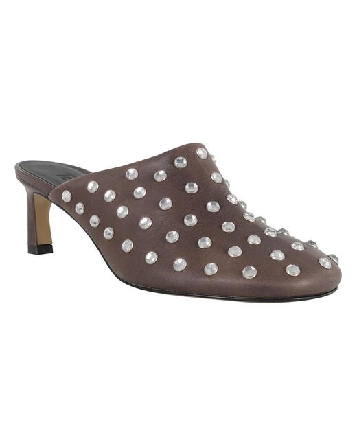 Tela Brown Heeled Mules