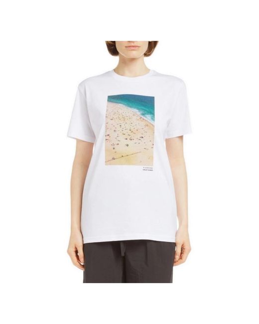 P.A.R.O.S.H. P.A.R.O..H. ,Tops ,Wit ,Katoen Bedrukte T-Shirt in het White
