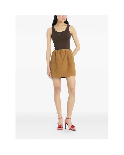 ROTATE BIRGER CHRISTENSEN Brown Leather Skirts
