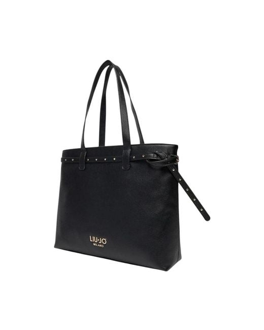 Liu Jo Studded Zipper Shopping Bag in het Black