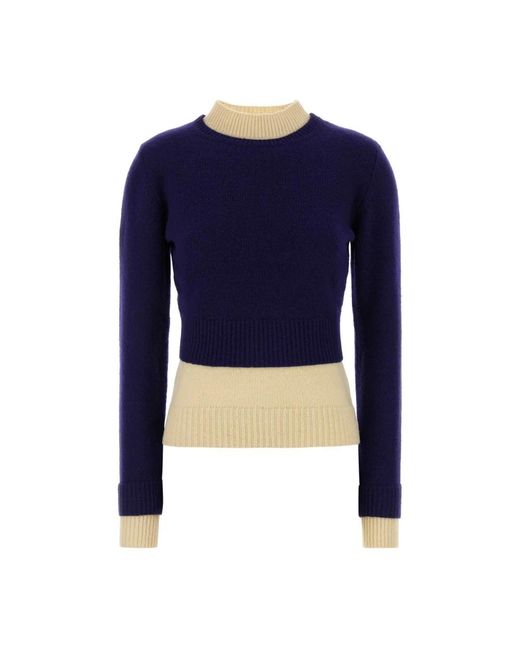 Jil Sander Mock-Neck Sweater in het Blue