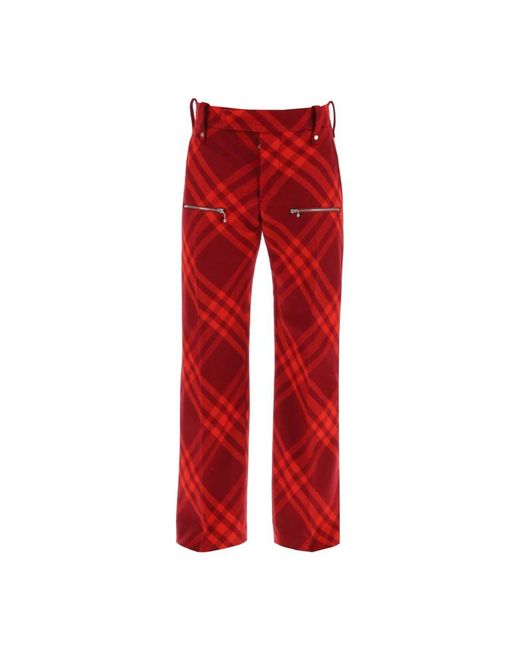 Trousers > straight trousers Burberry pour homme en coloris Red