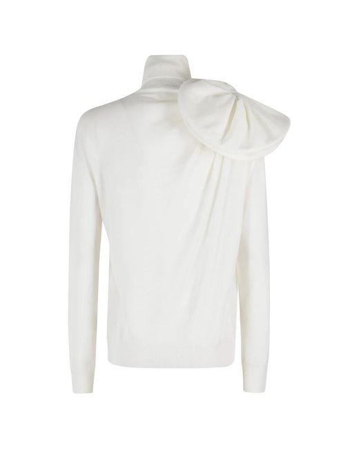 Moschino Truien & Vesten ,Wit ,Wol 3D Flower Sweater in het White