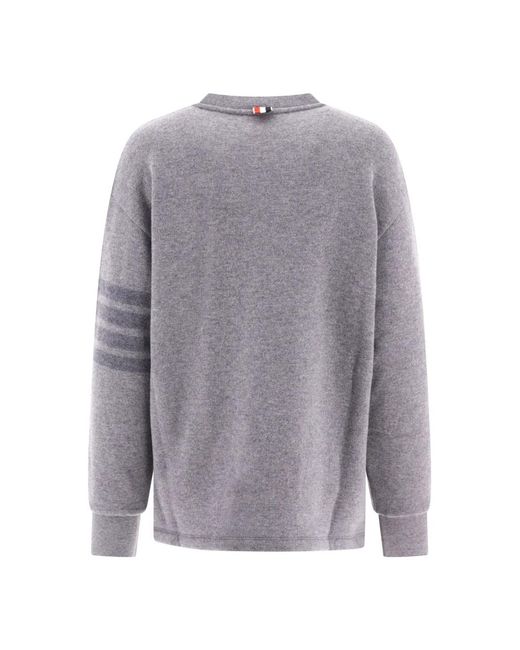 Thom Browne Hoodies & Sweatvesten ,Grijs ,Katoen Maglieria Sweatshirt in het Gray