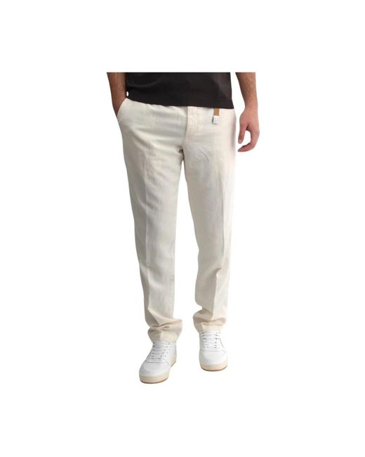 White Sand Leinenhose mit gürtel in Gray für Herren