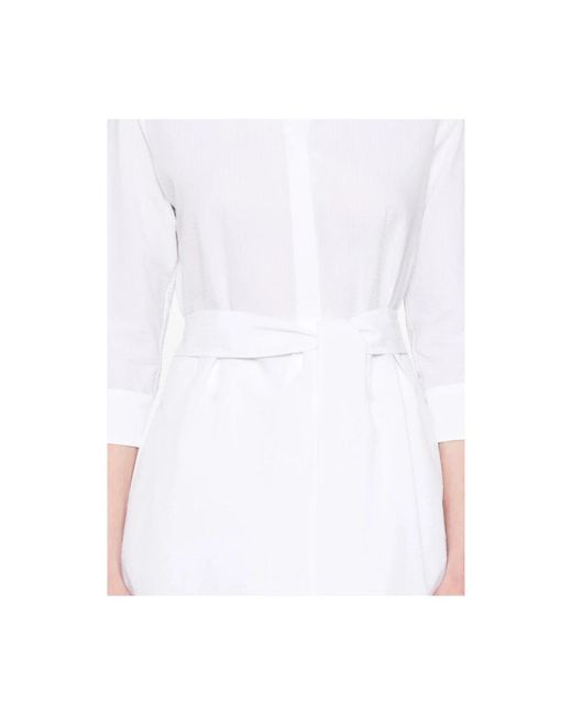 Mazzarelli Overhemden ,Wit ,Witte Strik Kraag Overhemd Lange Mouwen in het White