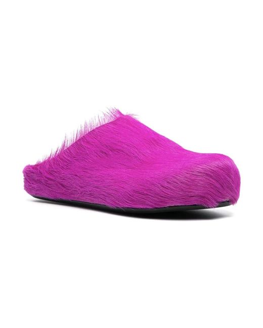 Marni Schoenen ,Roze ,Leer Fussbett Sabot in het Purple voor heren