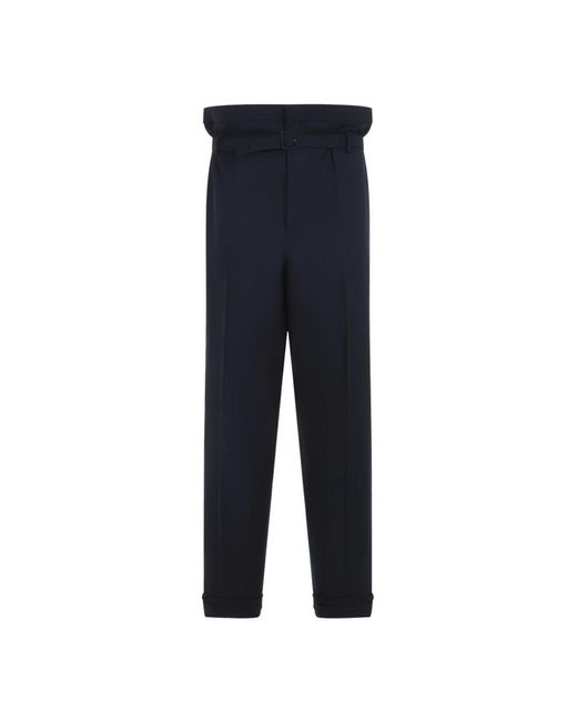 Saint Laurent Blue Straight Trousers for men